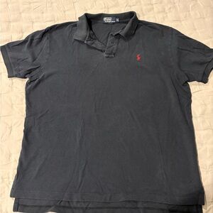Ralph Lauren Men's Dark Gray Polo Shirt with Red Logo